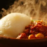 Malawi Pounded Cassava with Spiced Bean Stew