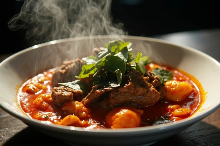 Khmer Red Curry with Beef and Eggplant