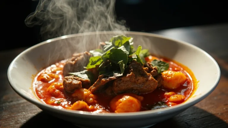 Khmer Red Curry with Beef and Eggplant