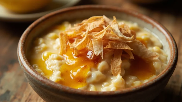 Cambodian Cracked Maize Coconut Pudding