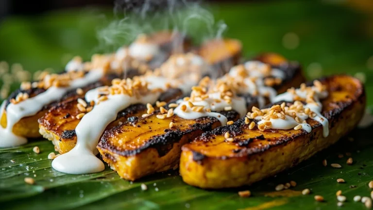 Grilled Sugar Bananas with Sweet Coconut Cream