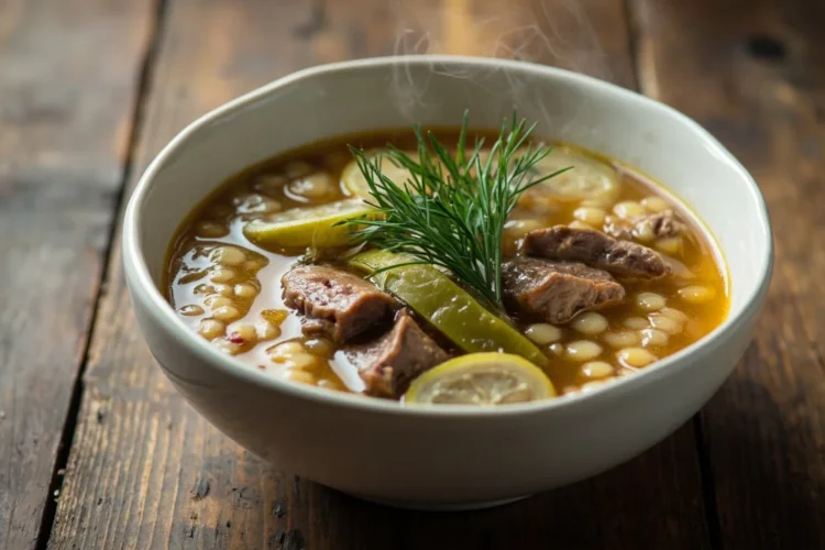 Ukrainian Pickle and Kidney Soup