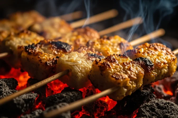 Lao Grilled Sticky Rice Cakes on Skewers