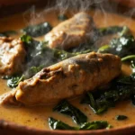 Guinean Creamy Peanut Sauce with Smoked Fish and Greens