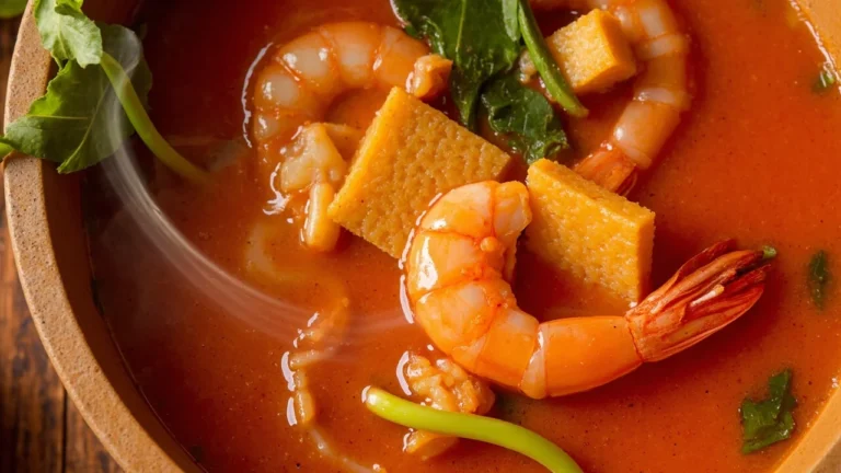 Thai Sour Curry with Shrimp and Cha-Om