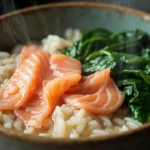 Japanese Salmon and Spinach Rice Porridge