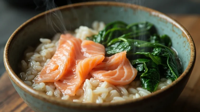 Japanese Salmon and Spinach Rice Porridge