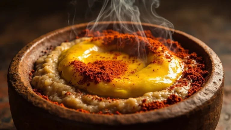 Ethiopian Thick Barley Porridge with Spiced Butter