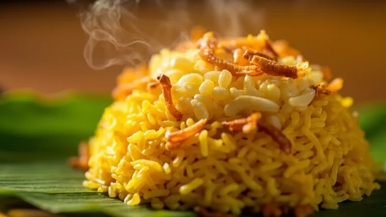 Vietnamese Turmeric Sticky Rice with Mung Beans