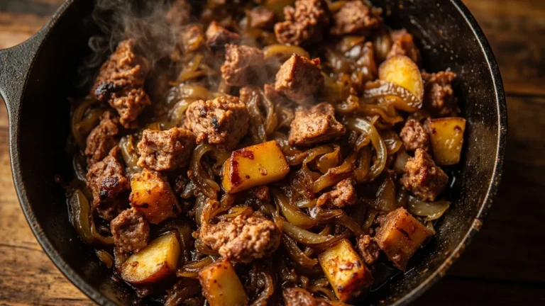 Danish Hash with Crispy Potatoes and Pork