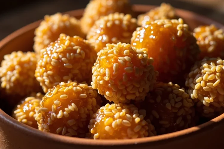 Algerian Crispy Sesame Fritter Balls