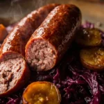 Dutch Smoked Sausage with Braised Red Cabbage and Apples