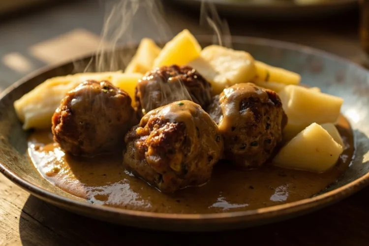 Norwegian Meatballs in Brown Cream Gravy