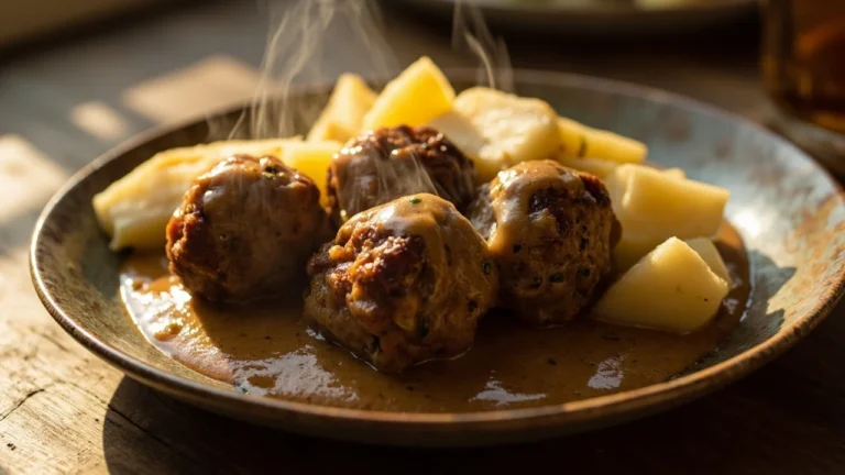 Norwegian Meatballs in Brown Cream Gravy