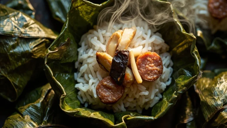 Steamed Sticky Rice in Lotus Leaf