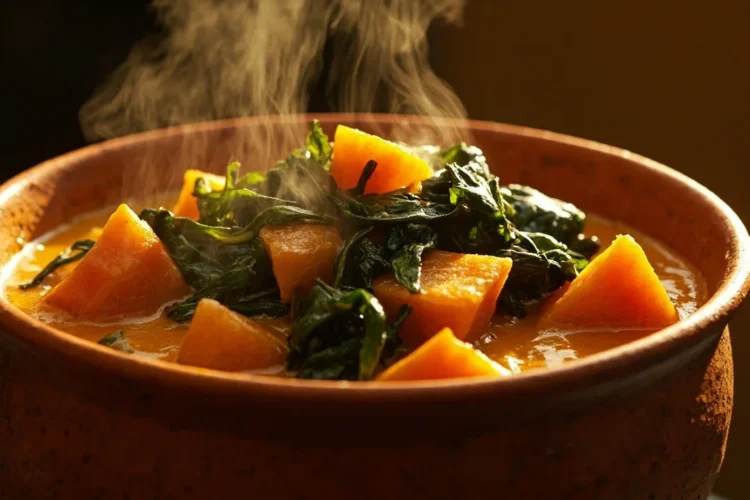 Malian Sweet Potato and Collard Greens Groundnut Stew