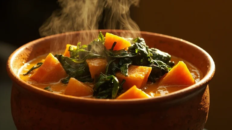 Malian Sweet Potato and Collard Greens Groundnut Stew