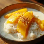 Cambodian Coconut Sticky Rice with Mango