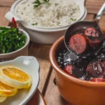São Paulo Style Bean and Pork Platter with Collard Greens