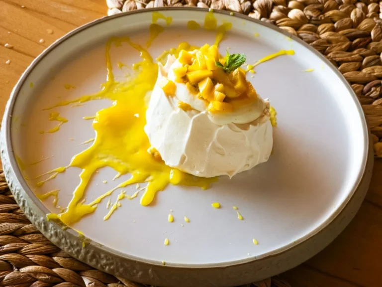 New Zealand Pavlova with Passionfruit and Kiwi