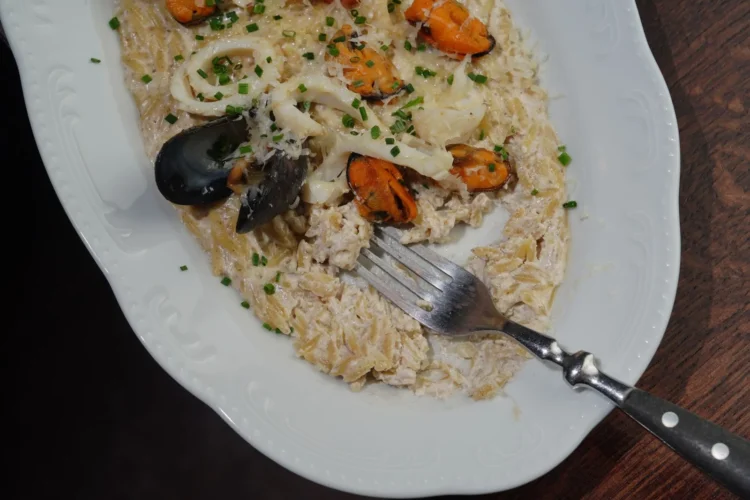 Classic Spanish Saffron Seafood Noodle Skillet