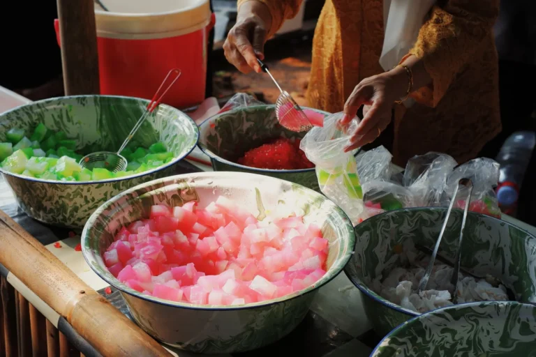 Jakarta Rose Syrup Shaved Ice with Coconut
