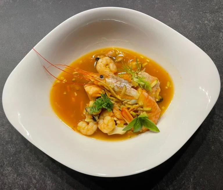 Vietnamese Sour Shrimp Soup with Tamarind and Pineapple