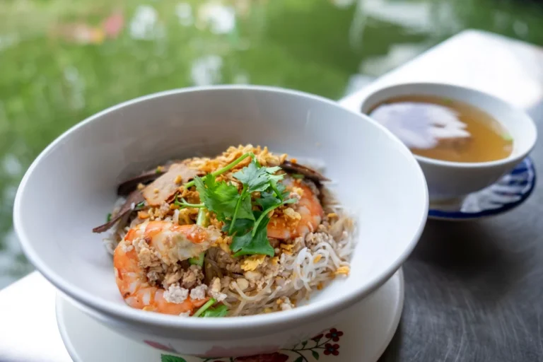 Phnom Penh Style Clear Noodle Soup with Pork and Shrimp