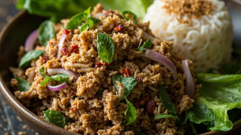 Thai Isaan Minced Chicken Larb Salad