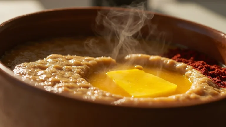 Ethiopian Barley Breakfast Porridge with Spiced Butter