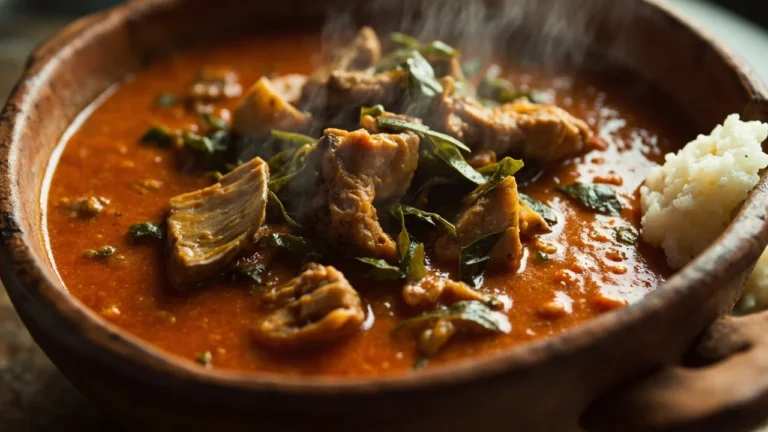 Nigerian Wild Mango Seed Soup with Uziza Leaf