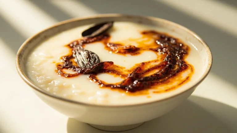 Creamy Coconut Vanilla Rice Pudding with Tamarind