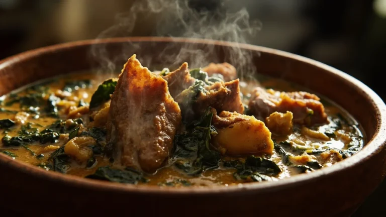 Classic Cameroonian Bitter Leaf Peanut Stew