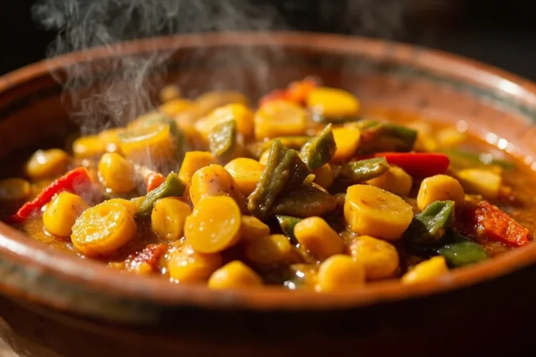 Savory Cameroonian Corn and Green Plantain Mix